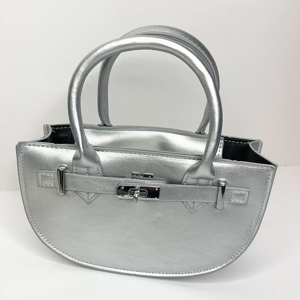 Silver Metallic Chrome Handbag